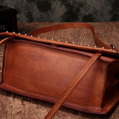 Green Womens Vintage Leather Shoulder Purse Brown Studded Small Red Side Bag Purse for Ladies