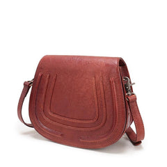 Vintage Womens Green Leather Saddle Handbag Vintage Style Shoulder Purses for Ladies