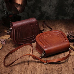 Red Vintage Leather Womens Saddle Shoulder Bag Side Bag Green Cross body Purse for Ladies