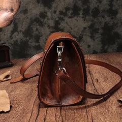 Red Leather Womens Vintage Shoulder Purse Small Side Reddish Purses for Ladies