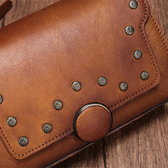 Red Leather Womens Vintage Shoulder Purse Small Side Reddish Purses for Ladies