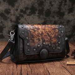 Red Leather Womens Vintage Shoulder Purse Small Side Reddish Purses for Ladies