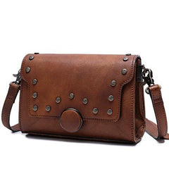 Grey Vintage Ladies Leather Small Satchel Bag Shoulder Bag Red Side Bag Clutch Purse for Women