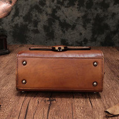 Grey Vintage Ladies Leather Small Satchel Bag Shoulder Bag Red Side Bag Clutch Purse for Women