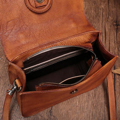 Brown Ladies Vintage Leather Shoulder Satchel Purse Green Handbags Structured Satchel Purse for Ladies