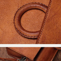 Brown Ladies Vintage Leather Shoulder Satchel Purse Green Handbags Structured Satchel Purse for Ladies