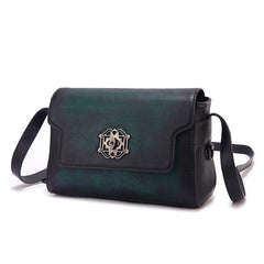 Vintage Womens Brown Leather Saddle Shoulder Bag Small Satchel Bag Crossbody Bag for Ladies