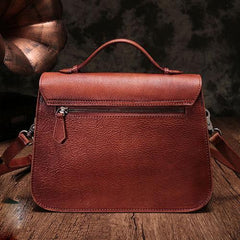 Brown Ladies Vintage Leather Shoulder Satchel Purse Handbags Green Structured Satchel Purse for Ladies