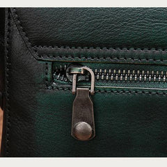 Vintage Womens Green Leather Saddle Shoulder Bag Small Satchel Bag Crossbody Bag for Ladies