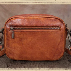 Grey Vintage Mens Leather Small Messenger Bag Side Bag Postman Bag Courier Bag for Men