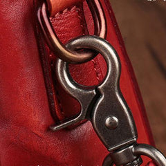 Fashion Womens Red Leather Satchel Handbag Small Brown Satchel Bag Crossbody Bags for Ladies