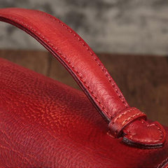 Fashion Womens Red Leather Satchel Handbag Small Brown Satchel Bag Crossbody Bags for Ladies