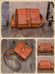 Small Brown Vintage Womens Leather Satchel Shoulder Bag Brown Leather Women's Satchel Purse
