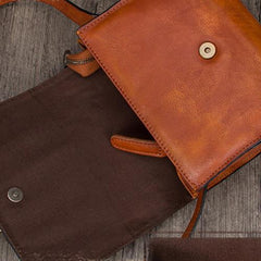 Small Vintage Womens Leather Satchel Shoulder Bag Brown Leather Women's Satchel Purse