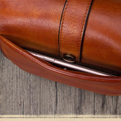 Small Vintage Womens Leather Satchel Shoulder Bag Brown Leather Women's Satchel Purse