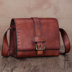 Small Brown Vintage Womens Leather Satchel Shoulder Bag Brown Leather Women's Satchel Purse