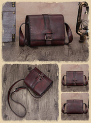 Small Vintage Womens Leather Satchel Shoulder Bag Brown Leather Women's Satchel Purse