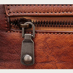 Vintage Womens Green Leather Small Handbag Shoulder Bag Brown Dome Satchel Purse Bag for Ladies