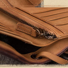 Cool Mens Brown Bifold Leather SMall billfold Wallet Vintage Black Small Wallet for Ladies