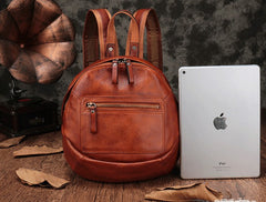Vintage Leather Small Brown Womens Backpack Travel Backpack Black School Backpack for Women