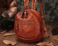 Vintage Leather Small Brown Womens Backpack Travel Backpack Black School Backpack for Women