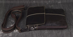 Vintage Leather Small Messenger Bag Shoulder Bag For Men