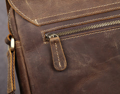 Leather Mens Brown Cool Messenger Bag Vintage Shoulder Bags For Men
