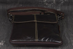 Vintage Leather Small Messenger Bag Shoulder Bag For Men