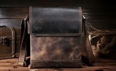 Cool Leather Mens Small Messenger Bag Vintage Shoulder Bag For Men