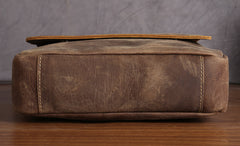 Leather Mens Brown Cool Messenger Bag Vintage Shoulder Bags For Men