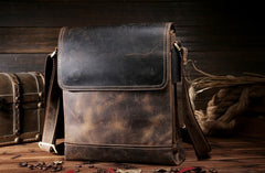 Cool Leather Mens Small Messenger Bag Vintage Shoulder Bag For Men