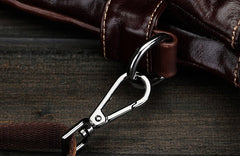 Leather Mens Coffee Cool Small Messenger Bag Vintage Shoulder Bags For Men