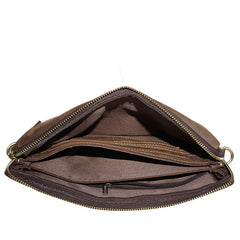 Leather Mens Brown Cool Small Messenger Bag Vintage Shoulder Bags For Men