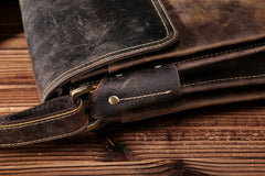 Cool Leather Mens Small Messenger Bag Vintage Shoulder Bag For Men