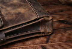 Cool Leather Mens Small Messenger Bag Vintage Shoulder Bag For Men