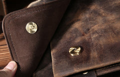 Cool Leather Mens Small Messenger Bag Vintage Shoulder Bag For Men