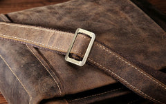 Cool Leather Mens Small Messenger Bag Vintage Shoulder Bag For Men