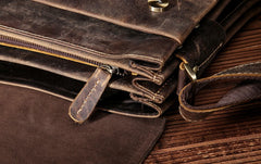Cool Leather Mens Small Messenger Bag Vintage Shoulder Bag For Men