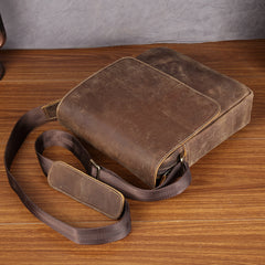 Leather Mens Brown Cool Messenger Bag Vintage Shoulder Bags For Men
