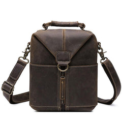 Vintage Leather Small Messenger Bag for men Shoulder Bag for men