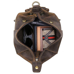 Vintage Leather Small Messenger Bag for men Shoulder Bag for men