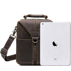Vintage Leather Small Messenger Bag for men Shoulder Bag for men