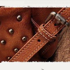 Vintage Brown Leather Womens Backpacks Small Black Leather Backpack for Ladies