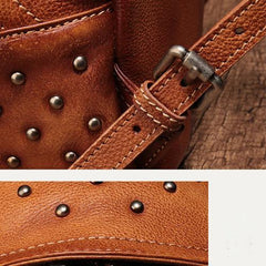 Brown Vintage Leather Womens Backpacks Small Black Leather Backpack for Ladies
