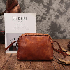 Brown Vintage Womens Leather Shoulder Bag Crossbody Bag Side Bag Purse for Ladies