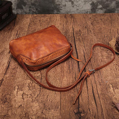 Brown Vintage Womens Leather Shoulder Bag Crossbody Bag Side Bag Purse for Ladies