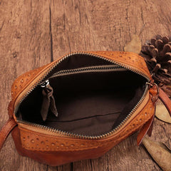 Brown Vintage Womens Leather Shoulder Bag Crossbody Bag Side Bag Purse for Ladies
