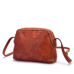 Brown Vintage Womens Leather Shoulder Bag Crossbody Bag Side Bag Purse for Ladies