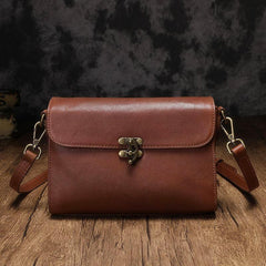 Vintage Ladies Red Leather Small Satchel Shoulder Bags Side Bag Cross Body Purses For Women