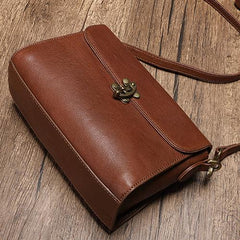 Vintage Ladies Red Leather Small Satchel Shoulder Bags Side Bag Cross Body Purses For Women
